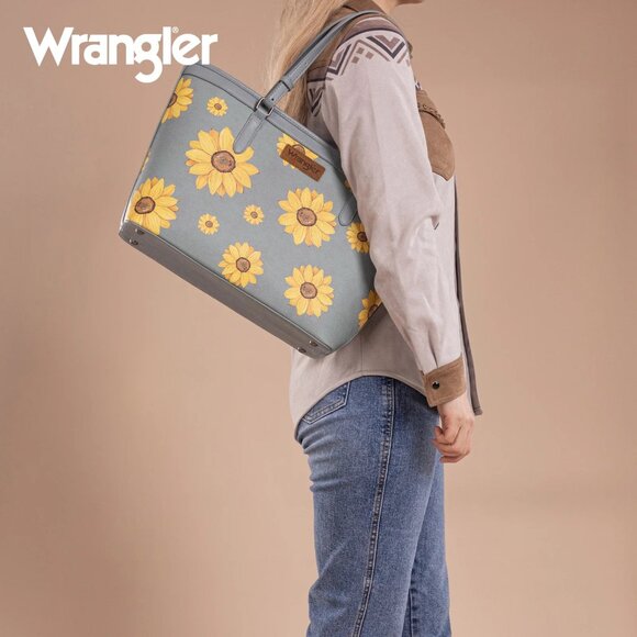 Wrangler Sunflower Print Tote Bag Jean - Picture 4 of 4